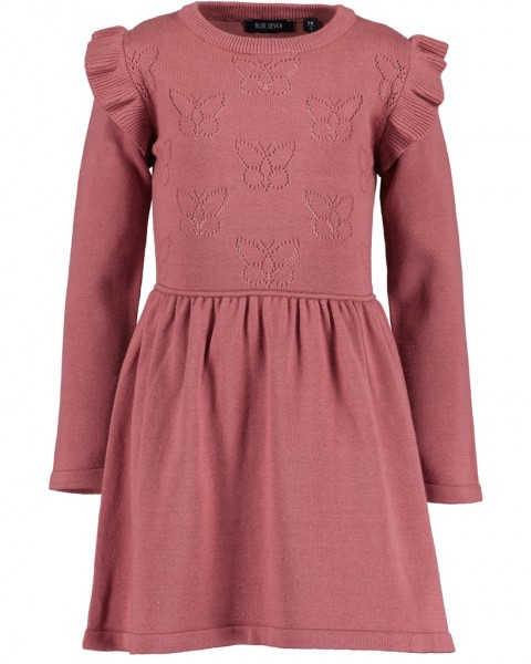 Strickkleid, Rundhals, aubergine