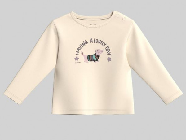 Langarmshirt Beige Organic Cotton Hund