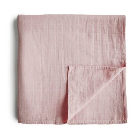 Musselin Mullwindel 120x120, 100% Biobaumwolle, Blush