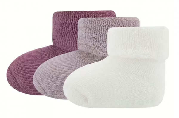 Babysocken 3er Pack, latte Rauchrose