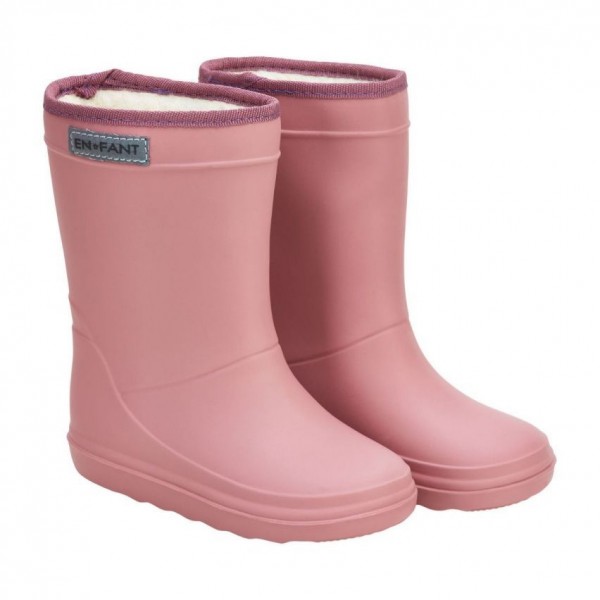 Thermo Gummistiefel gefüttert, rauchrosa