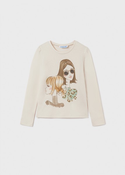 Langarmshirt Mädchen, salbei