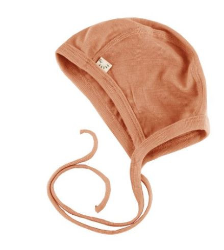 Wolle-Seide Babymütze Cinnamon