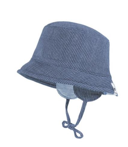 Baby Hütchen, Musselin GOTS, blau UFP 50