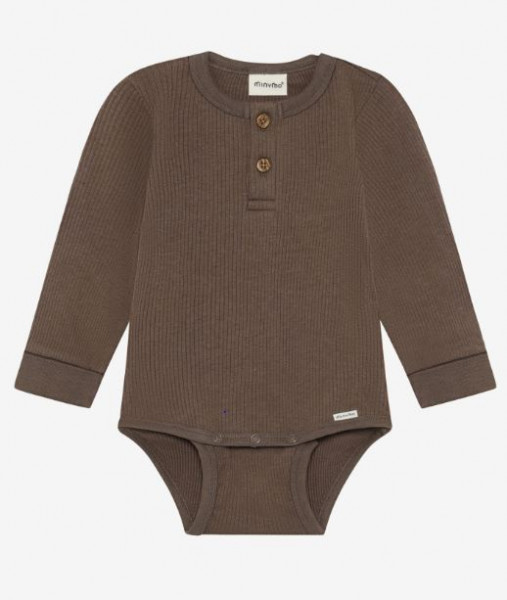 Langarmbody Rib braun
