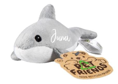 Kuscheltier Delfin grau weiß 20 cm