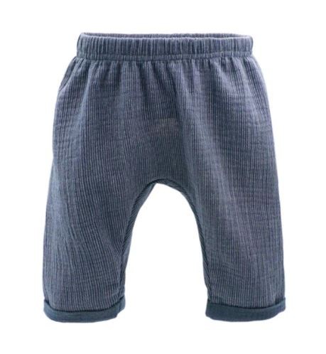 GOTS Baby Krempelhose Musselin Blau