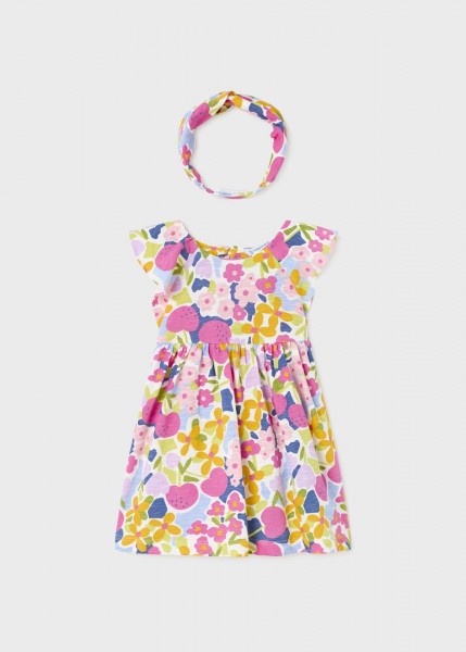 Kleid gemustert mit Haarband, vielfarbig
