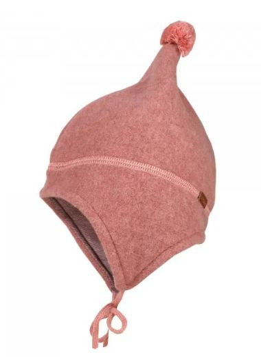 GOTS Mini-Zipfelmütze, wolle Fleece Rose