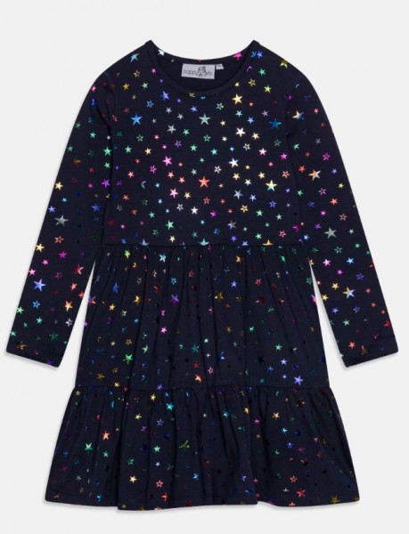 Kleid Langarm Sternen