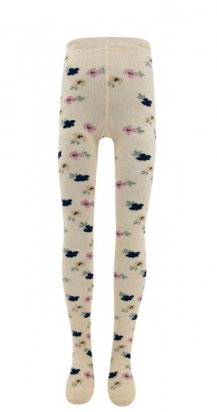 Strumpfhose Blümchen Beige