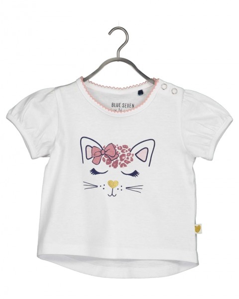 T-Shirt, Rundhals, weiss