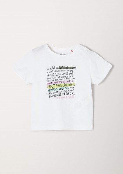 Jerseyshirt mit Schrift-Print, weiß