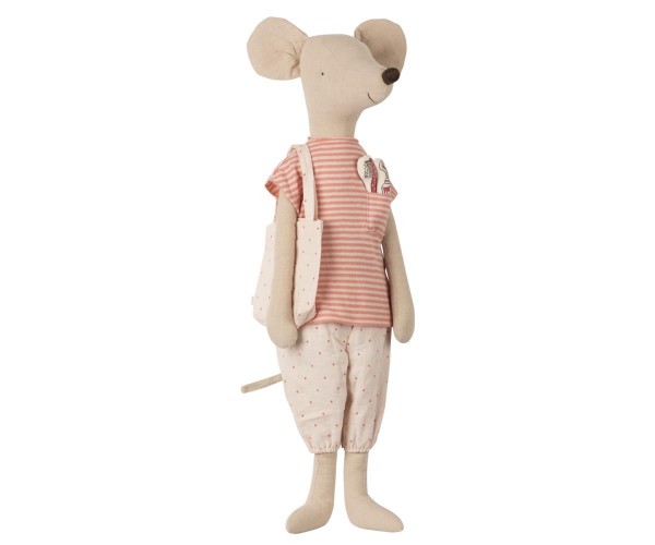 Mega Maus im Schlafanzug mit Zahnbürste 65cm, Rosa
