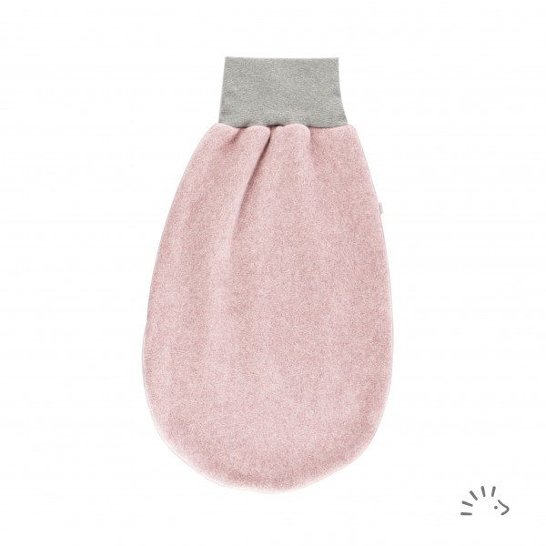 Strampelsack Baumwollfleece GOTS, magnolie melange
