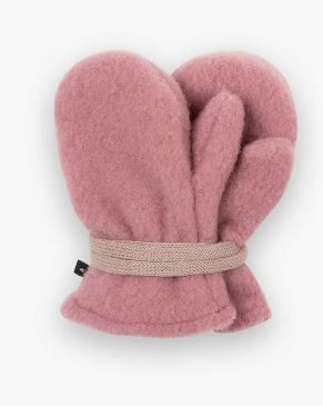 Baby Fäustel GOTS 100% Merinowolle Fleece, shadow rose