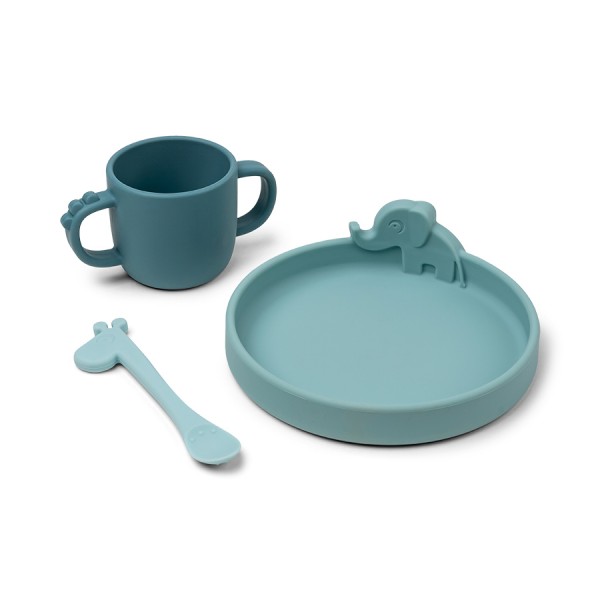Peekaboo Geschirr-Set Deer friends Blau