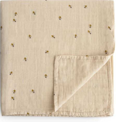 Musselin Swaddle 120x120, 100% Biobaumwolle, Biene