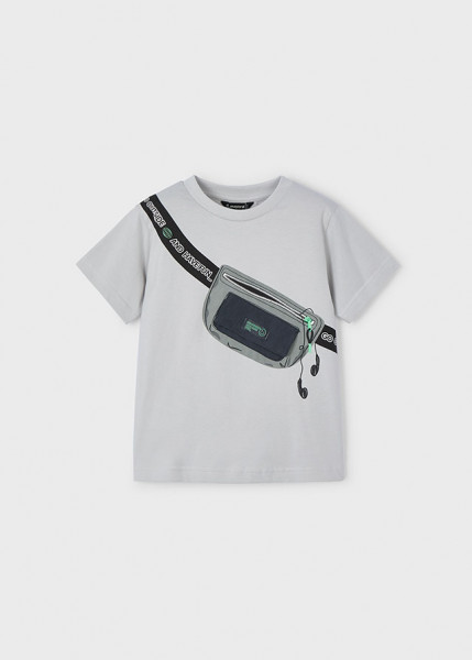 T-Shirt kurzarm Gürteltasche, grau