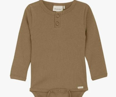 Body Langarm Tencel Braun