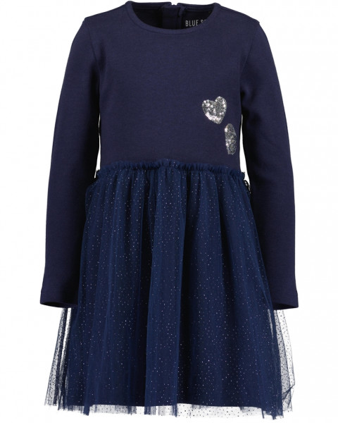 Kleid, Rundhals, nachtblau
