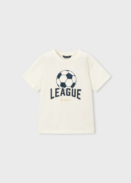 T-Shirt mit "League", sahne