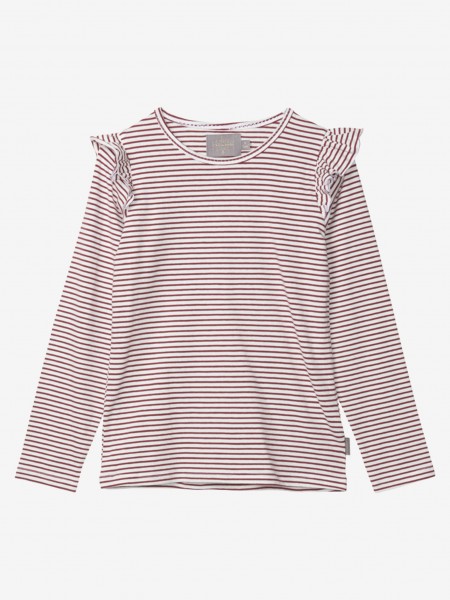 Longsleeve Streifen, rosewood