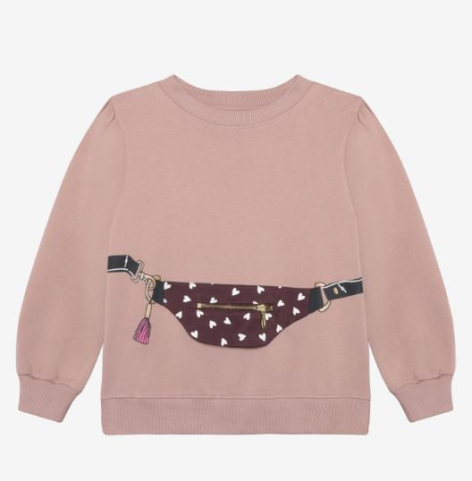 Sweatshirt mit Tasche Altrose