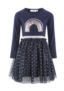 Kleid Blau Regenbogen/Herzen