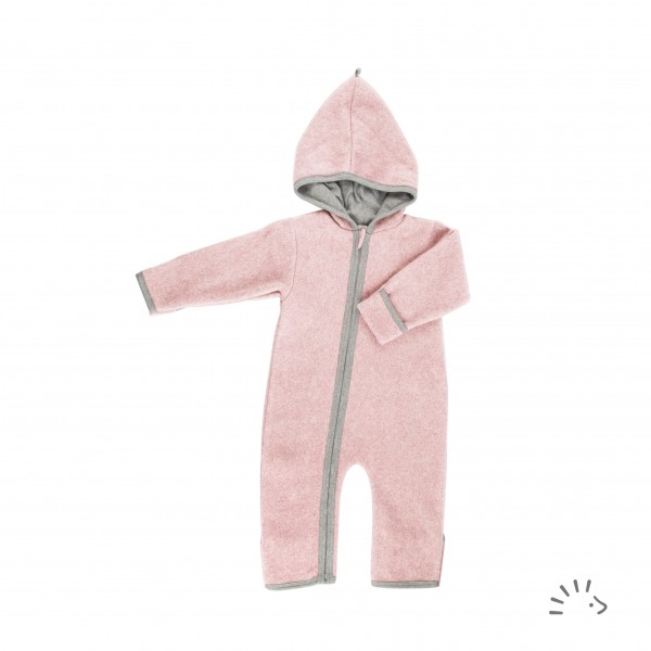 Overall Baumwollfleece GOTS, magnolie melange