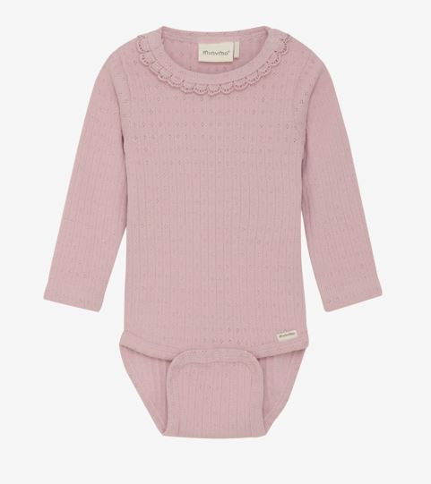 Body Langarm Rose/Rippe