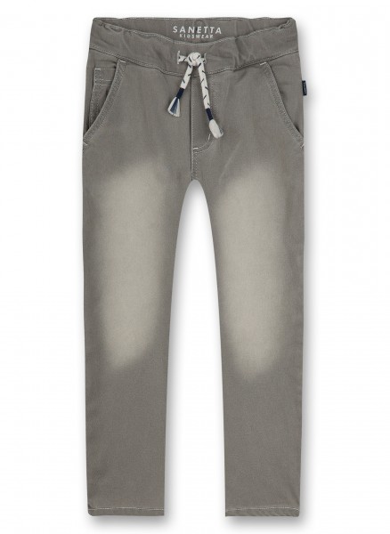 Jog-Jeans Denim grau, Fake-Kordelzug