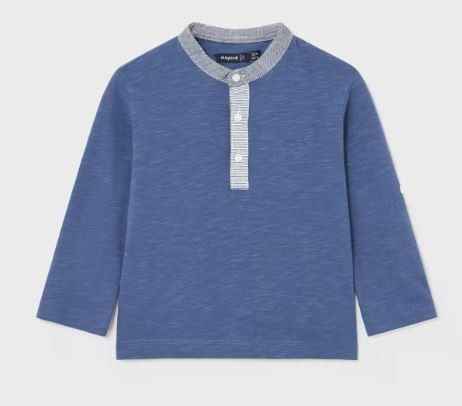Langarm Shirt Knopfleiste, indigo