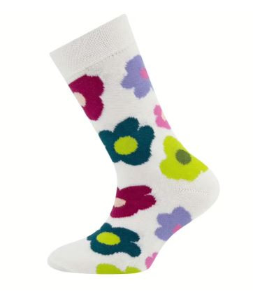 Socken Weiß/Blume