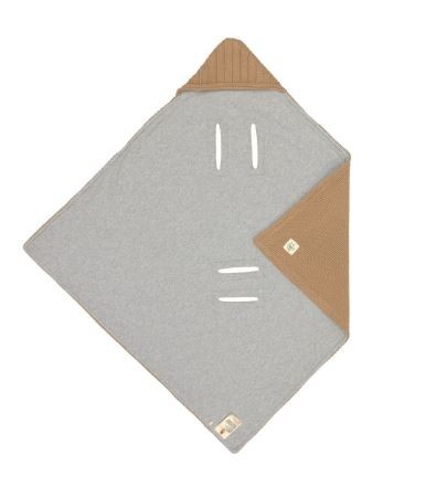Einschlagdecke für Babysitz GOTS Sand 78 x 78 cm