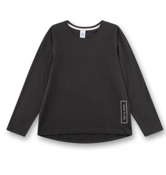 Mädchen-Schlafshirt langarm Schwarz