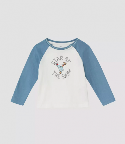 Langarmshirt Blau/Weiß
