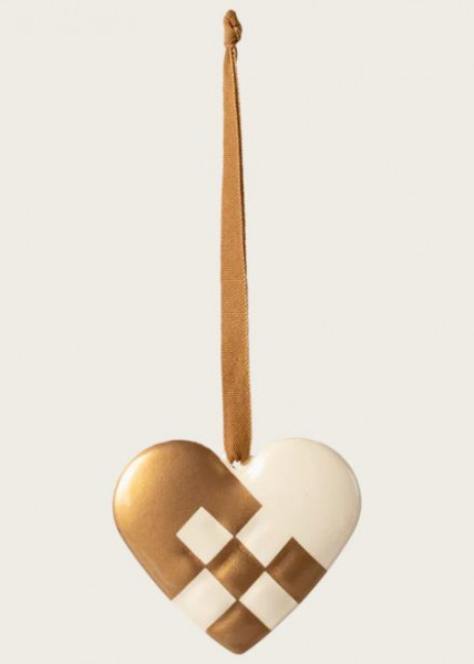 Metallornament, Kleines Herz, Gold