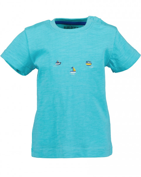 T-Shirt, Rundhals, cyan