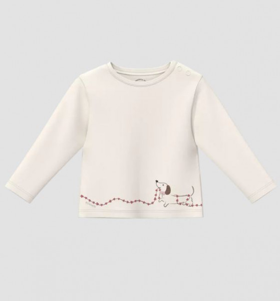 Langarmshirt Creme Hund