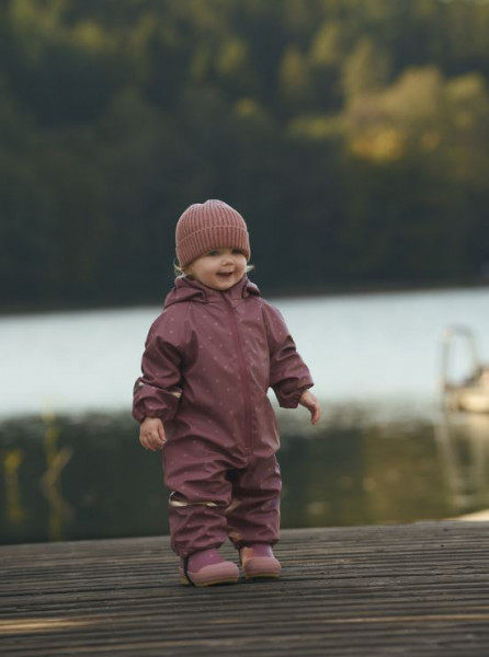 Regenoverall Fleece Bordo/Punkte