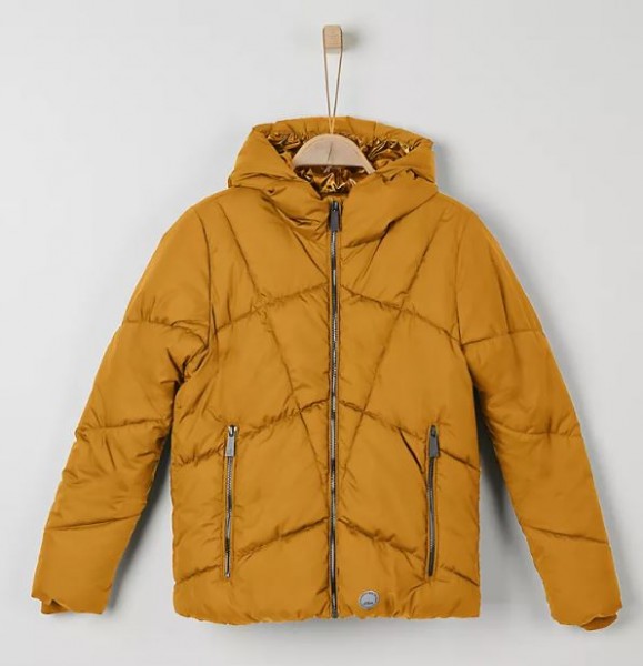 Mädchen-Winterjacke kurz in gelb