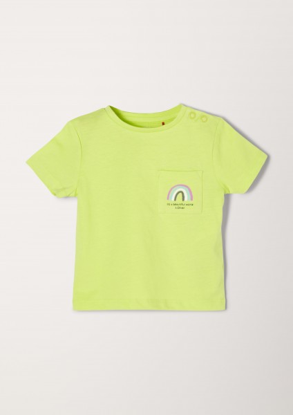 T-Shirt mit Brusttasche, limettengrün