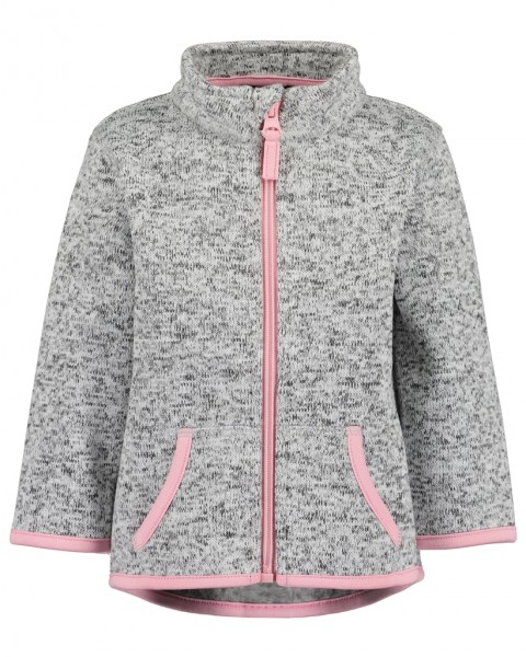 Fleecejacke, Kapuze, mittelgrau
