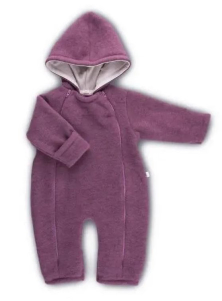 Baby Overall 100% Wollfleece, GOTS dusty plum
