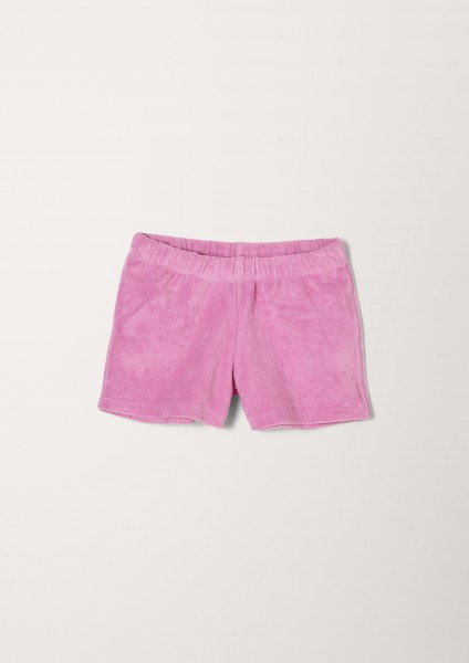 Shorts aus Frottee, dunkelrosa