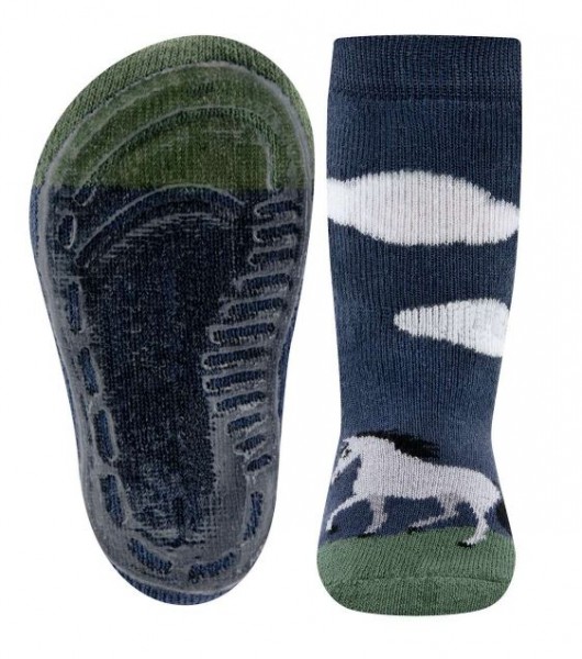 Stoppersocken Pferd blau