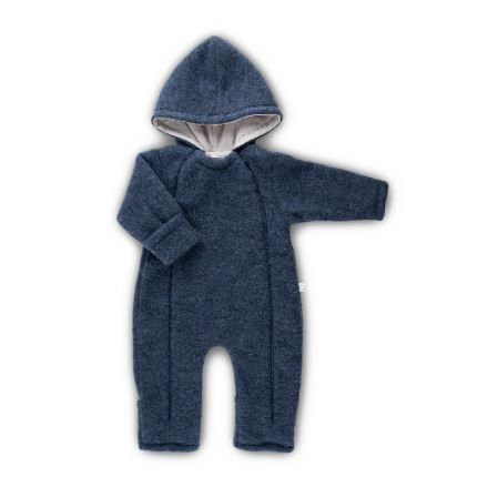 Baby Overall 100% Wollfleece, GOTS Jeans melange