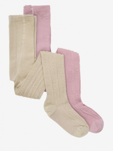 Strümpfe gemustert (2er-Pack), Beige/Rose