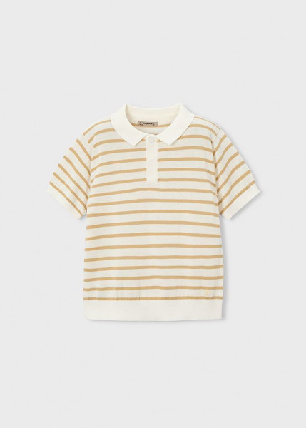 Kurzarm Poloshirt, creme-mocc
